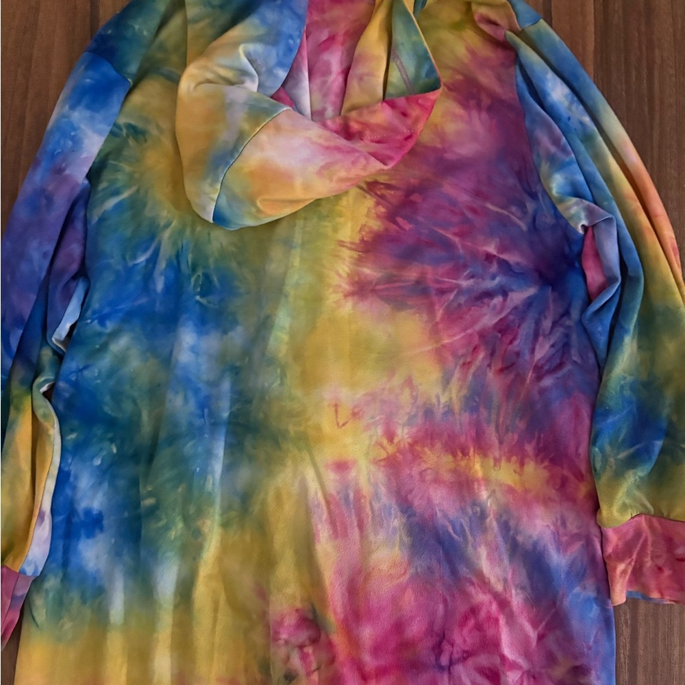 Kids Tie-Dye Hooded One-Piece Romper - Multicolor - Picture 4 of 4